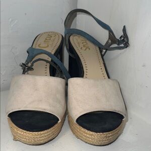 Circus by Sam Edelman Beige and Blue Espadrilles